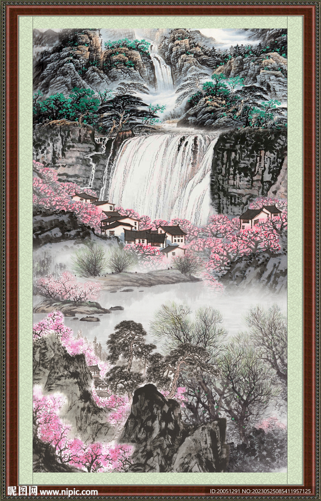 竖幅国画 