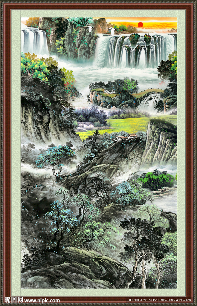 竖幅国画 