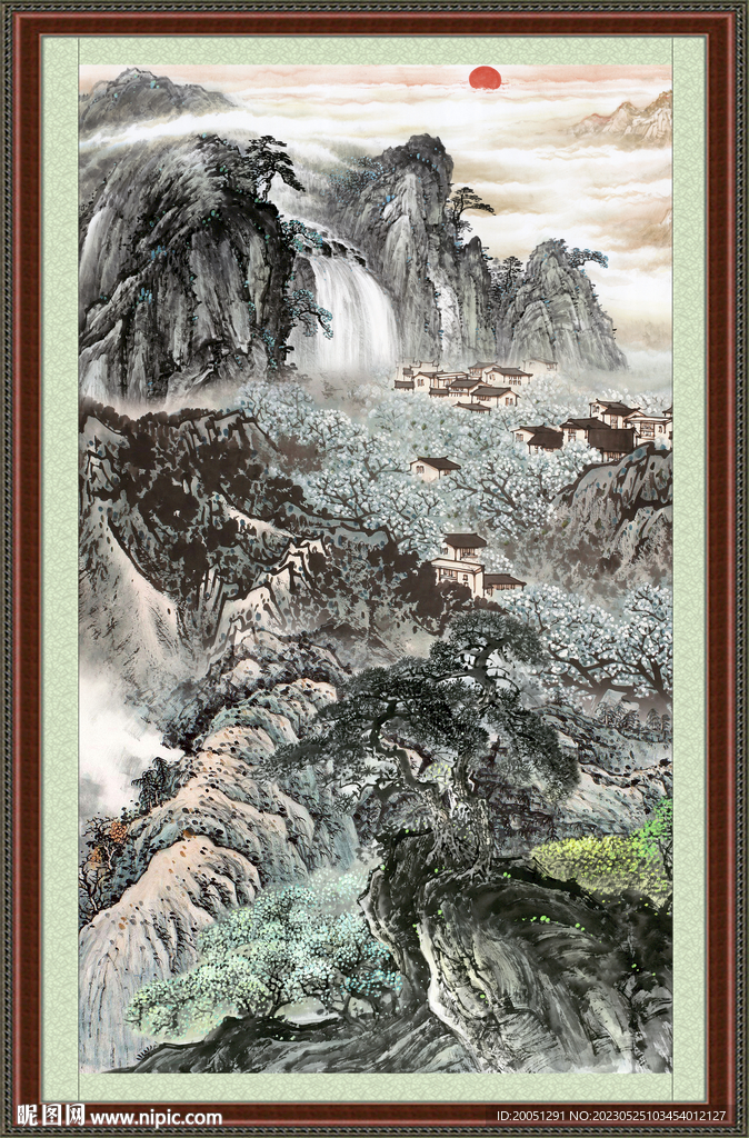 竖幅国画 