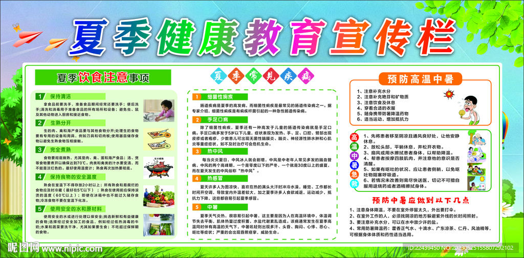 夏季健康教育宣传栏