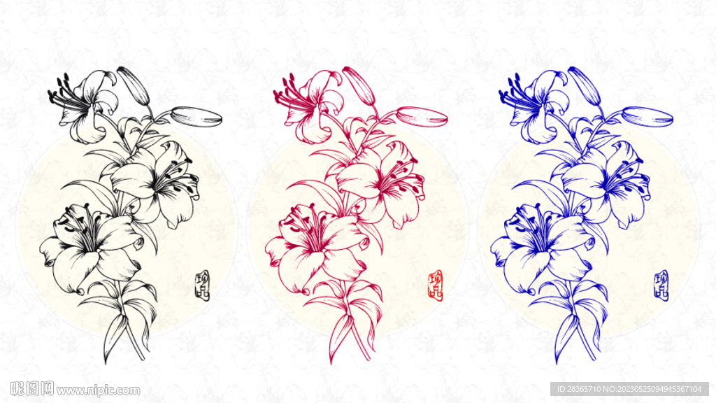 矢量百合花