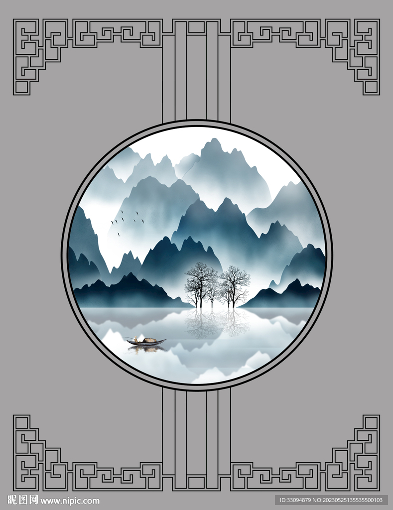 高清分层透明底推拉门打印图