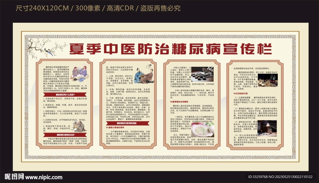 夏季中医防治糖尿病宣传栏