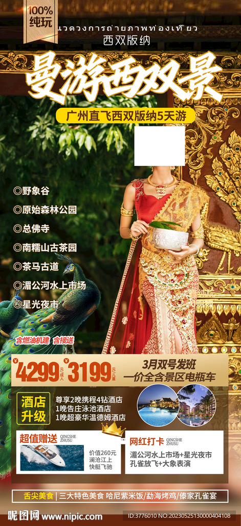 云南西双版纳旅游海报 