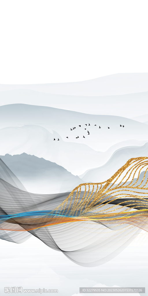 线条 现代中式玄关 Tif分层