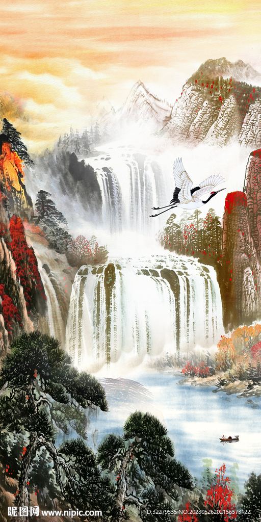 人气 山水中式玄关 Tif分层