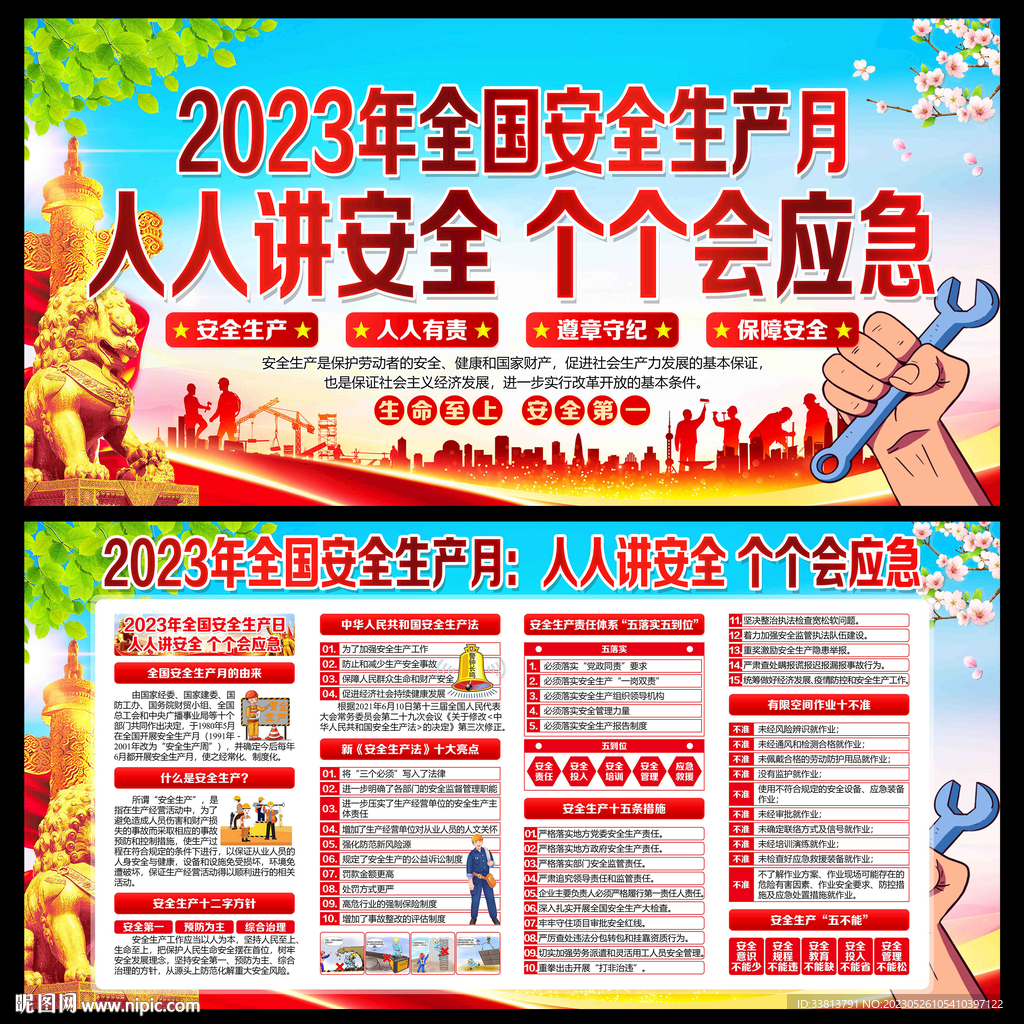 2023年安全生产月宣传展板