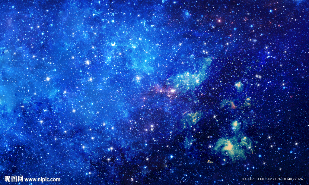 蓝色主播星空背景墙