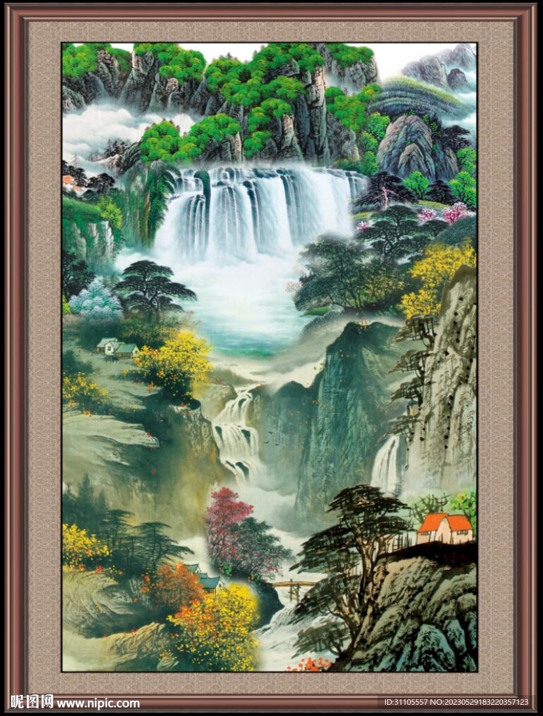 竖幅山水画