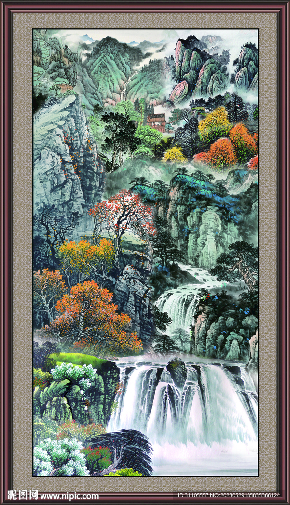 竖幅山水画