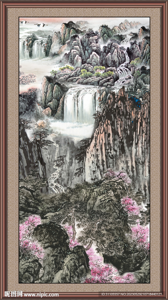 竖幅山水画