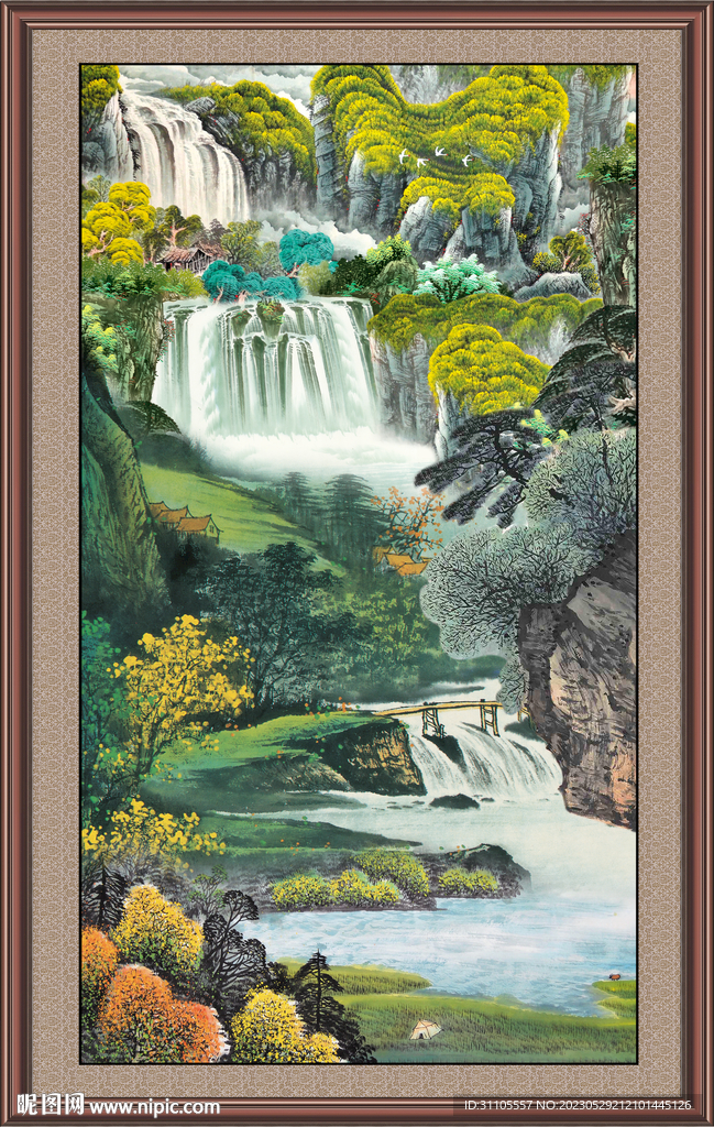 竖幅山水画 