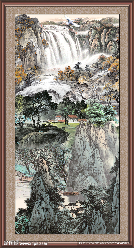 竖幅山水画