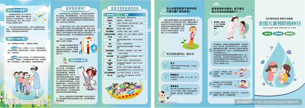全国预防接种日三折页
