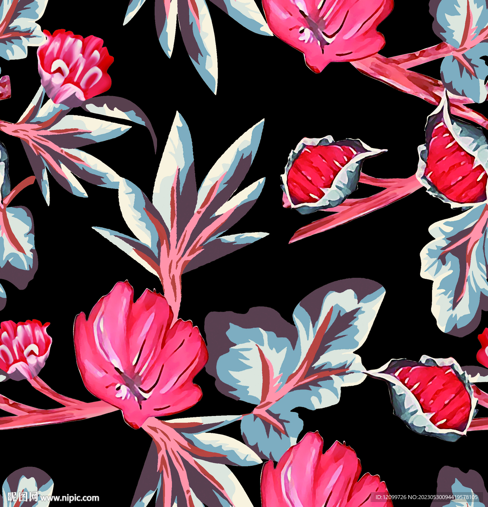 大牌数码手绘花朵