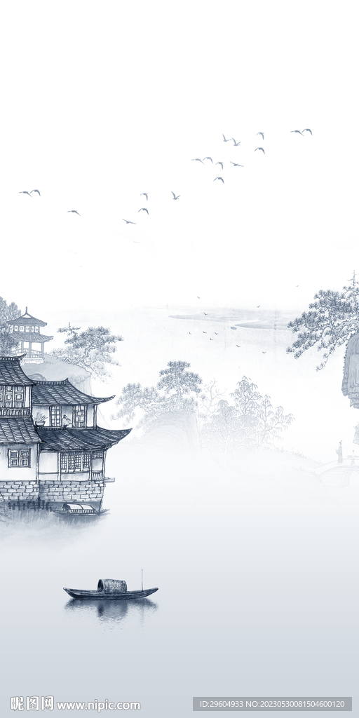 新品 现代框画山水 tIf分层