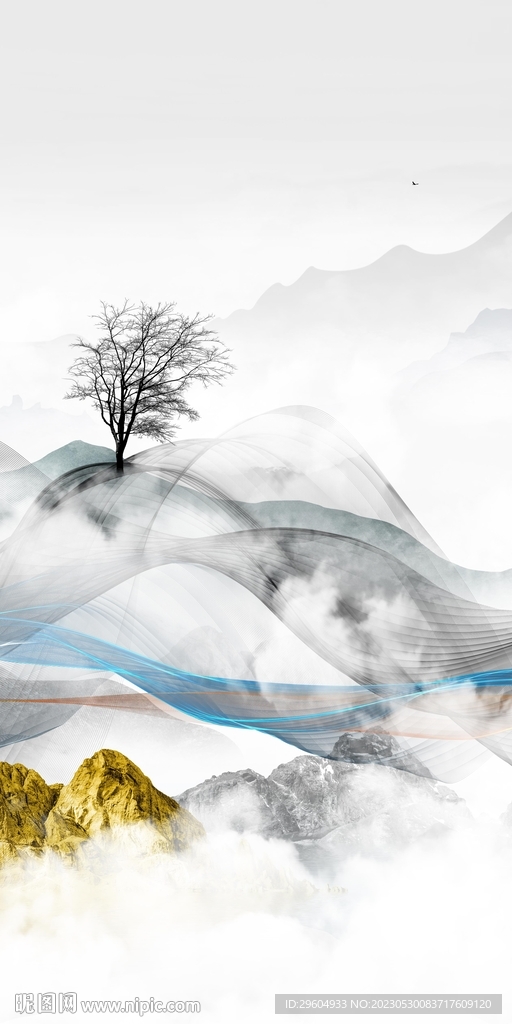 新品 最新中式山水 tIF分层