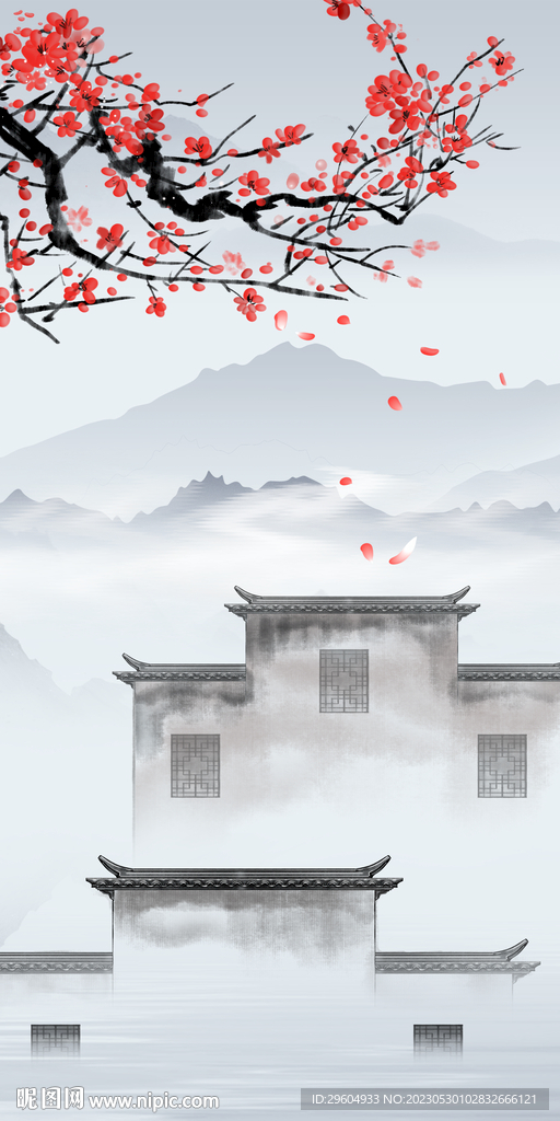 高清 轻奢玄关山水 TIF分层