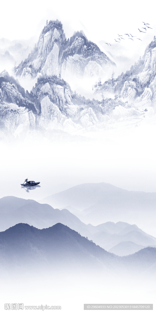 高档 极简玄关山水 tIF分层