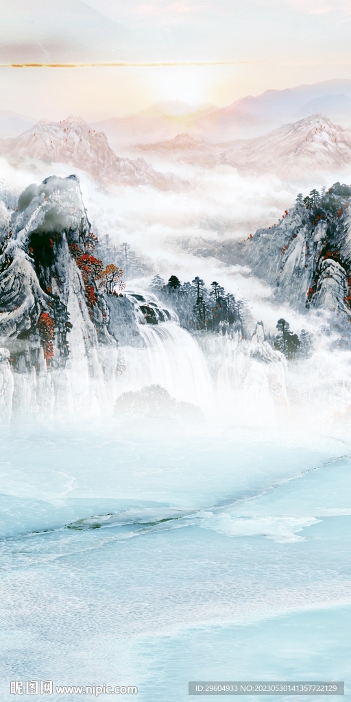 新品 高端中式山水 tIF分层