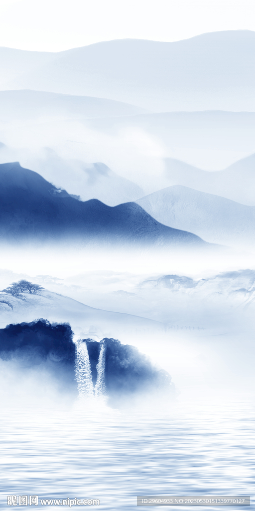 别墅 高端中式山水 tIF分层