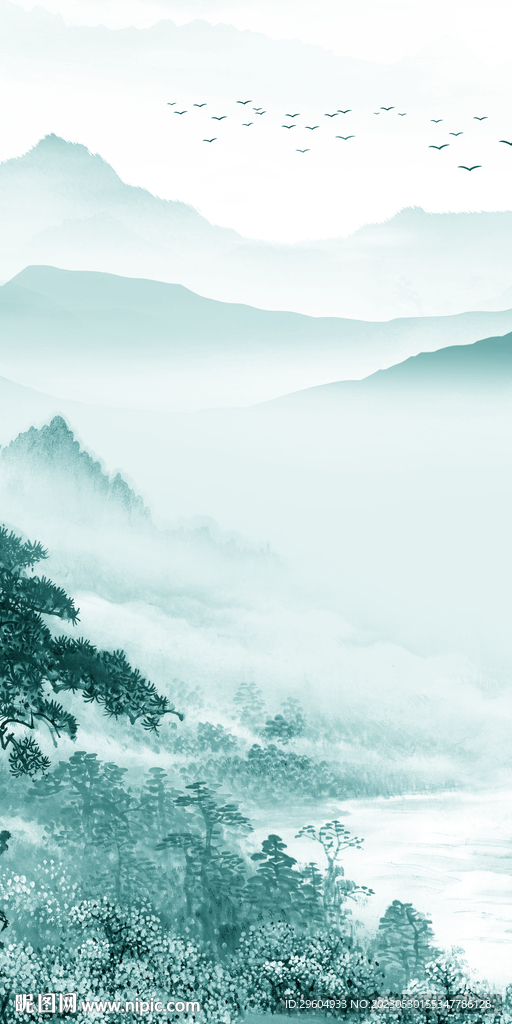 简约 简奢玄关山水 tIF分层