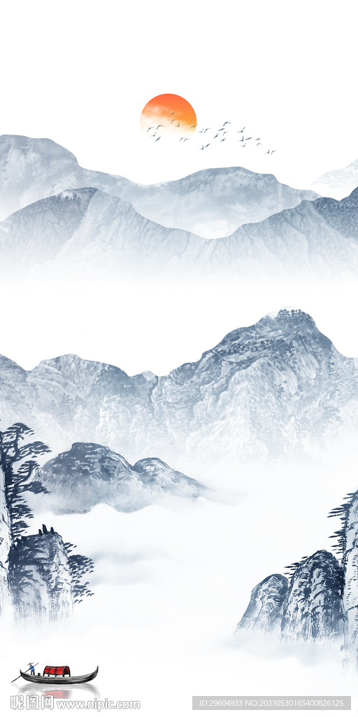 最新 高端玄关山水 tIF分层