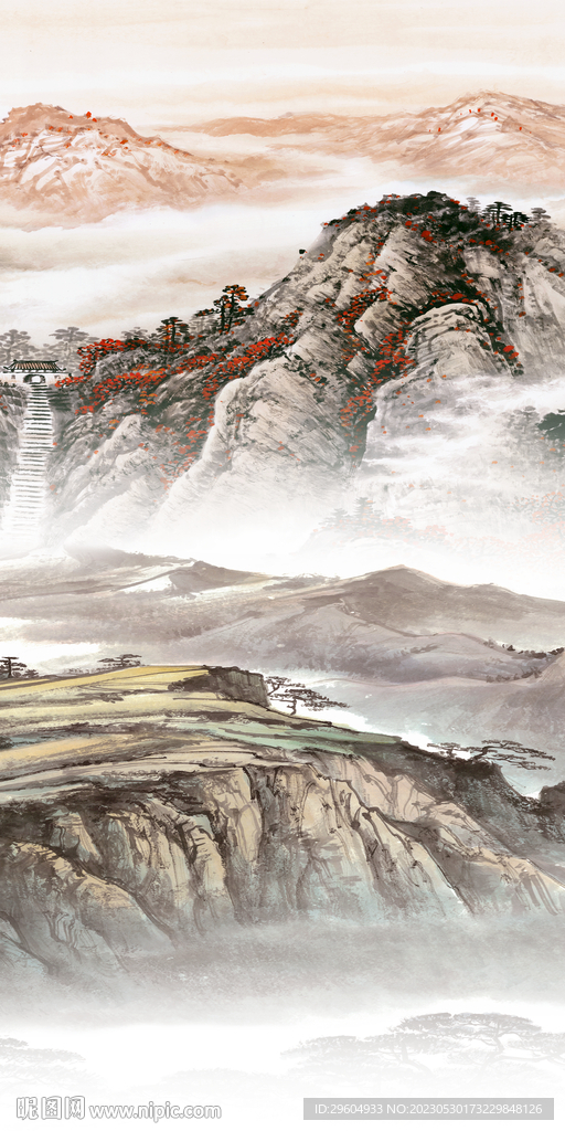 大气 轻奢玄关山水 TIF分层