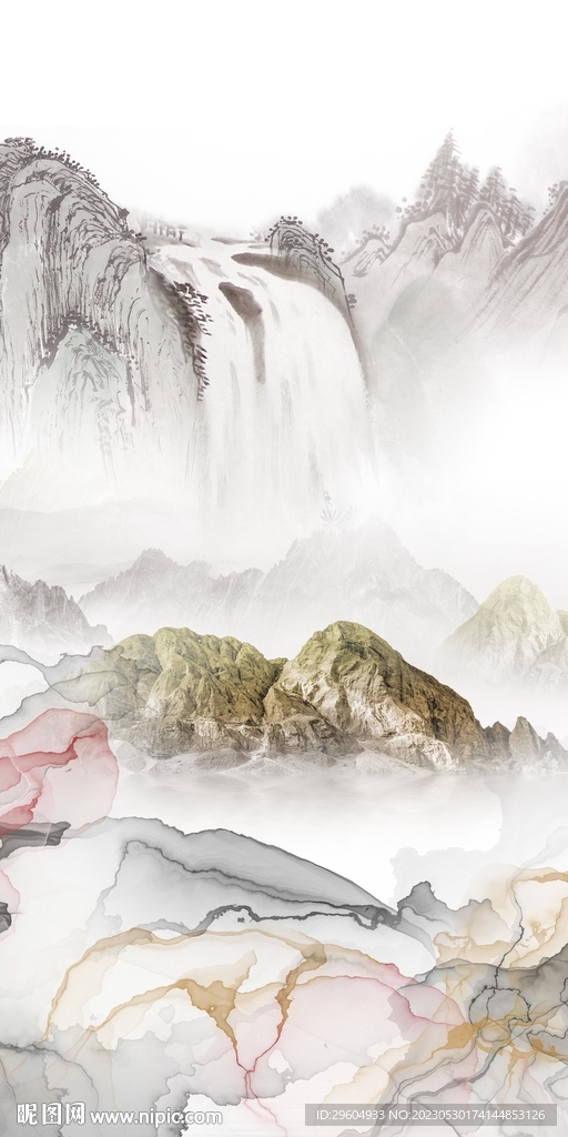 最新 高端中式山水 tIF分层