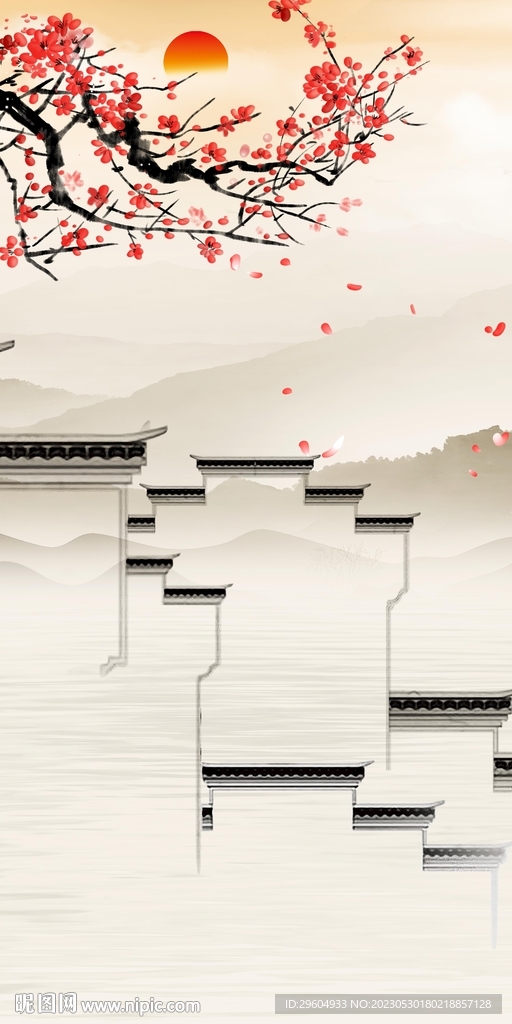 简约 高端中式山水 tIF分层