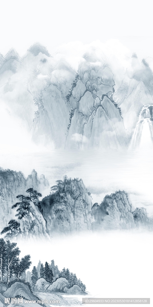 大气 简奢玄关山水 tIF分层