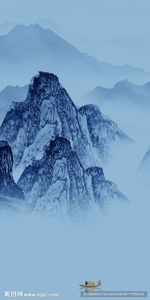 大气 高端中式山水 tIF分层