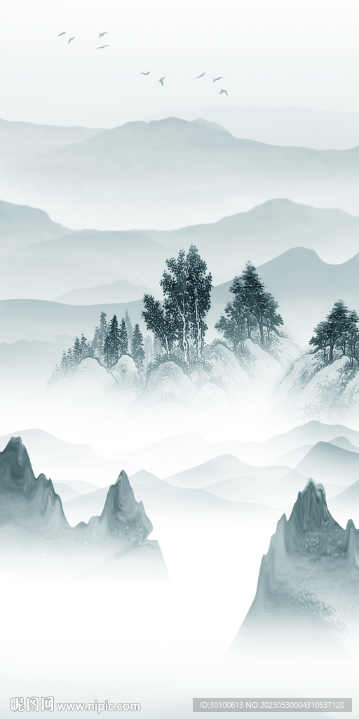 现代 高端山水玄关 TiF分层