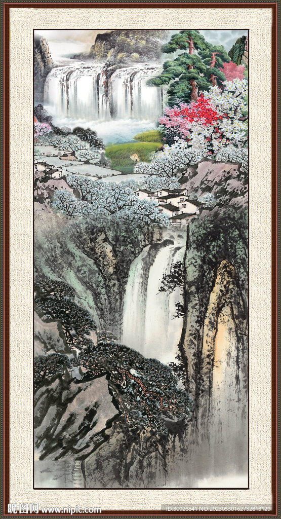 招财山水图 