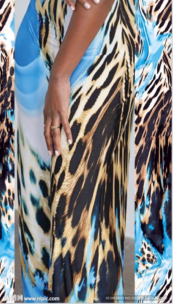   豹纹  手绘  乱花