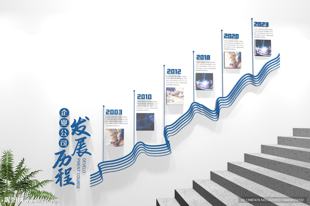 楼梯企业发展历程文化墙