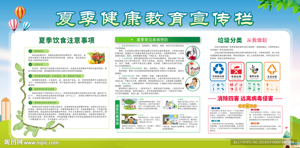 夏季健康教育宣传栏