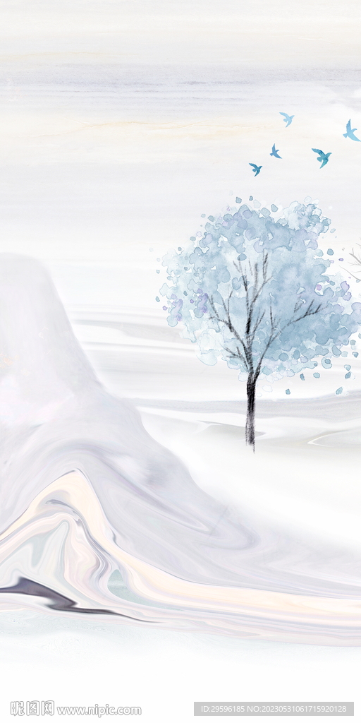 新品 高端意境山水 tif分层