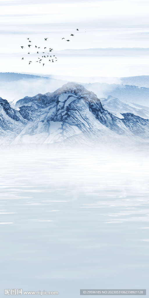 新品 简奢意境山水 tif分层