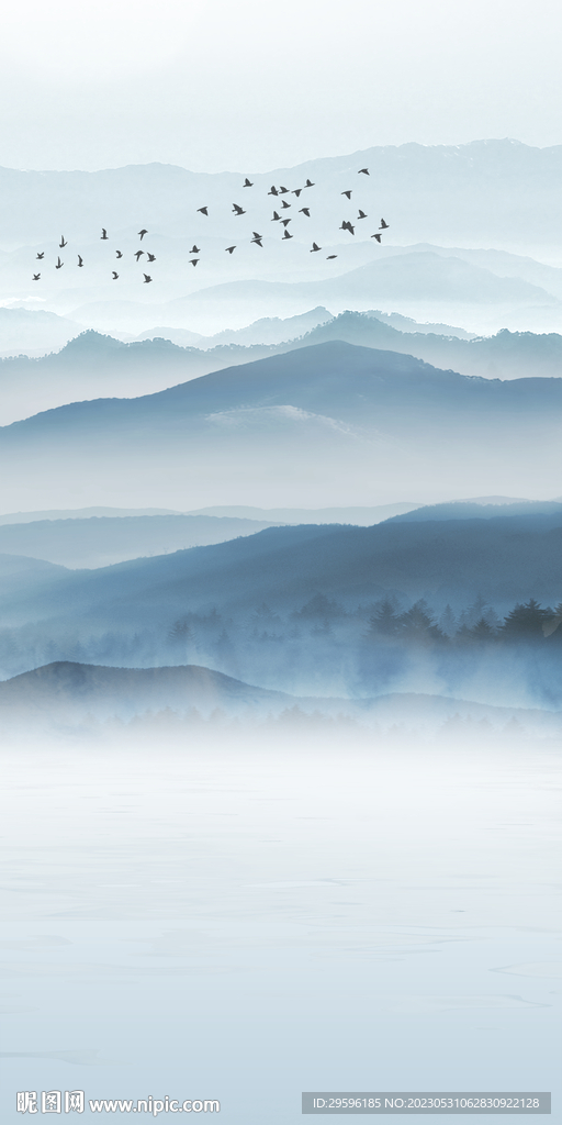 高端 简奢意境山水 tif分层