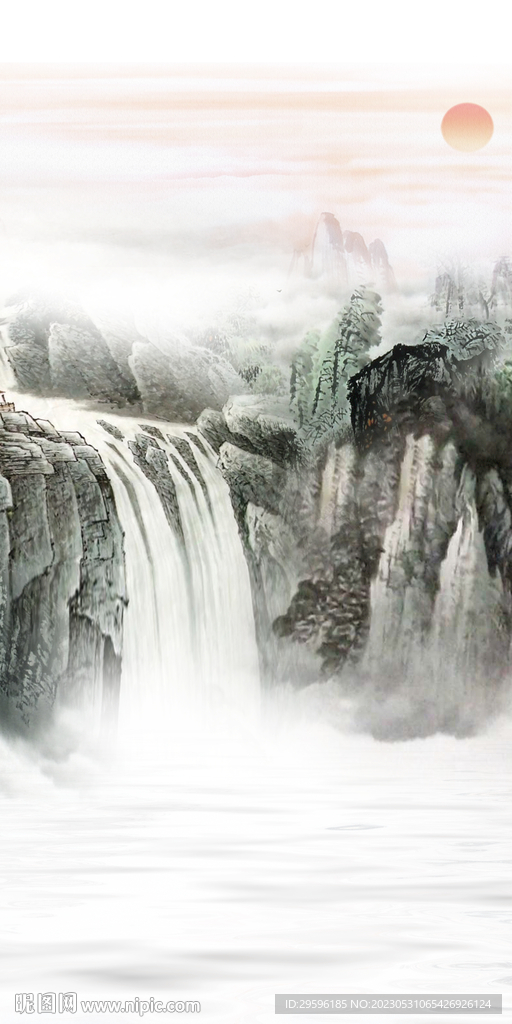 人气 高档极简山水 tif分层