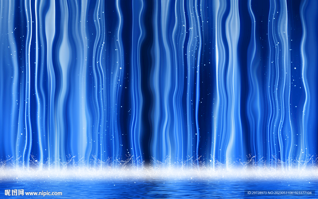 高清唯美意境流水生财瀑布