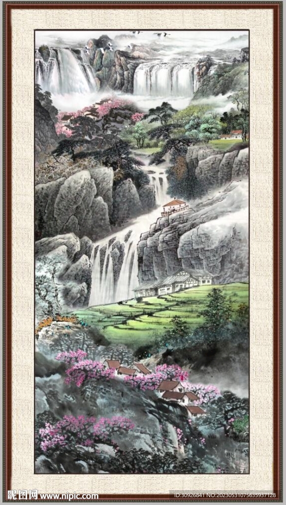 招财山水图