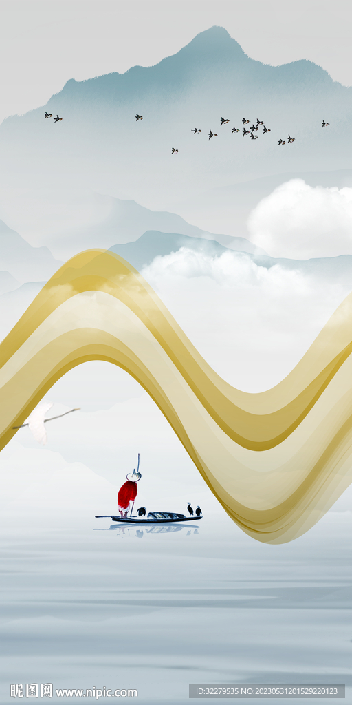 极简 中式背景玄关 tIf分层