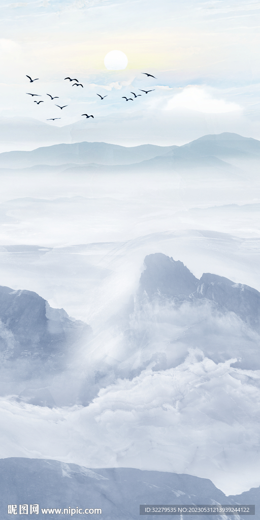 蓝色 中式别墅玄关 TIf分层