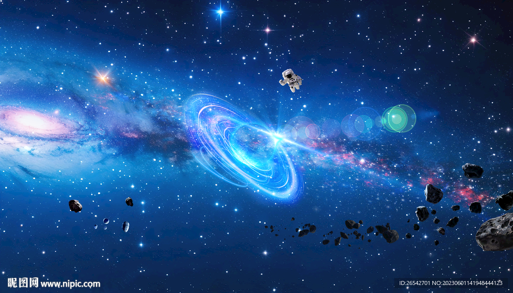 银河星球外太空陨石宇宙卫星背景