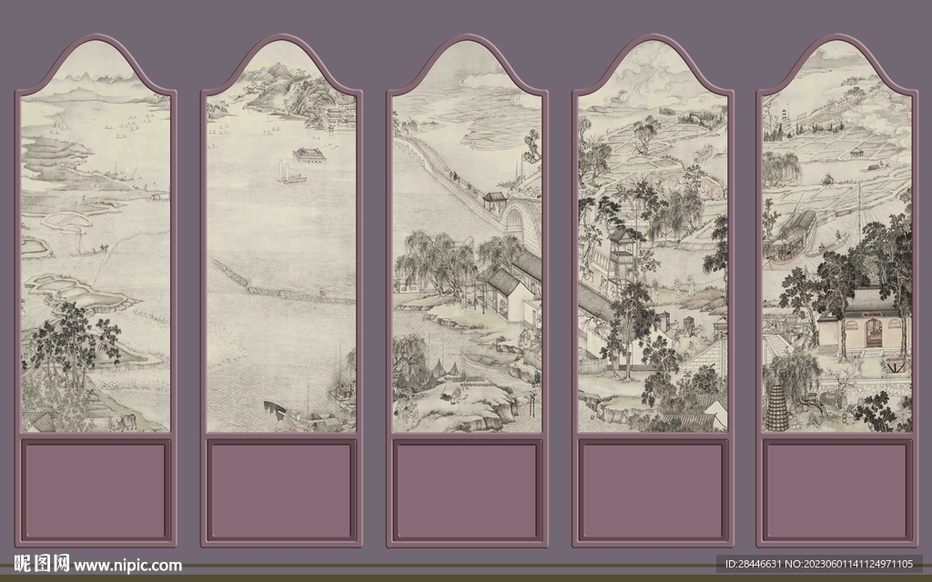 新中式背景墙