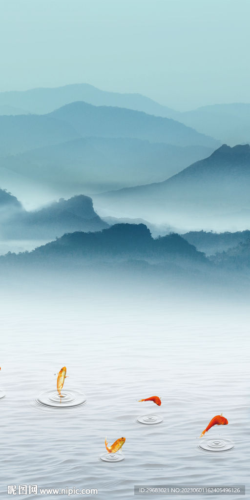 蓝色 新品山水玄关 TiF分层