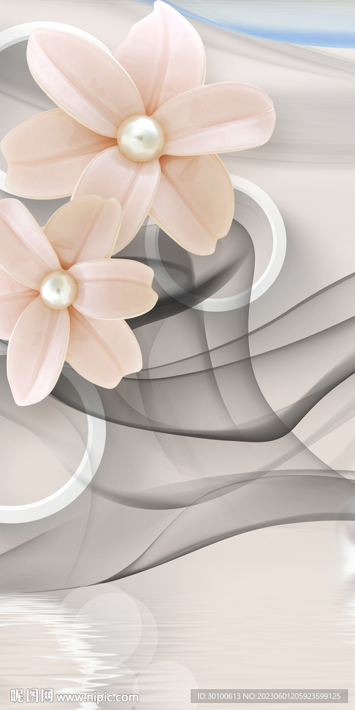 花朵 豪华北欧玄关 TIF分层