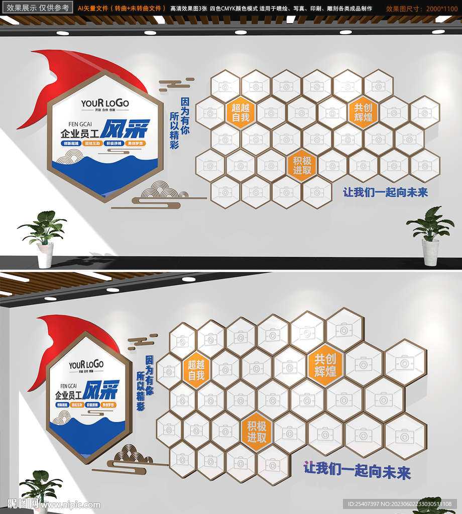 企业员工风采文化墙照片墙
